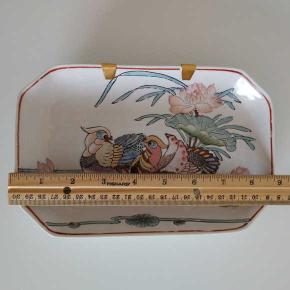 !! SOLD !! Qianlong Mark Chinese Dish Tray Mandarin Ducks - Picture 10 of 12